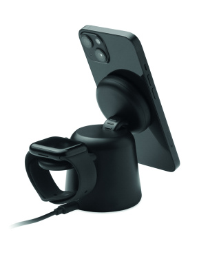 Logo trade liikelahja mainoslahja tuotekuva: 3 in 1 langaton laturi 15W