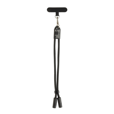 Logo trade liikelahja mainoslahja tuotekuva: LoopAmp RCS RPET - puhelinrannehihna 60 W:n kaapelilla