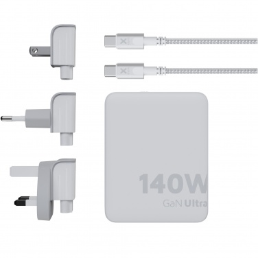 Logotrade reklaminiai produktai nuotrauka: Xtorm XVC2140 GaN Ultra 140W kelioninis įkroviklis su 240W USB-C PD laidu