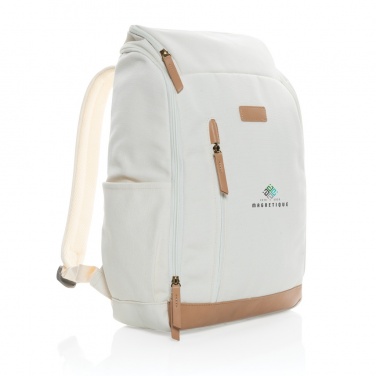 Logotrade firminės dovanos nuotrauka: Impact AWARE™ 16 oz. Perdirbtos drobės 15 colių nešiojamojo kompiuterio kuprinė