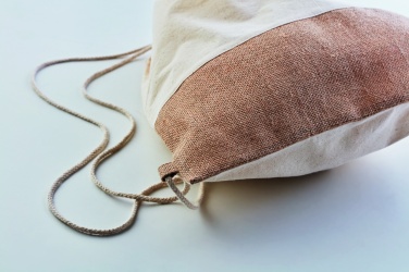 Logotrade verslo dovanos nuotrauka: Krepšys su virvelėmis su džiuto detalėmis