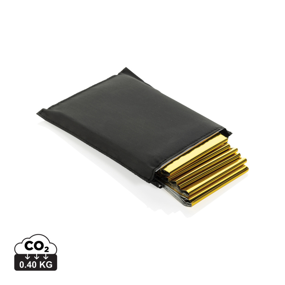 Logotrade firminės dovanos nuotrauka: „Solra“ avarinė antklodė RCS perdirbtame RPET maišelyje