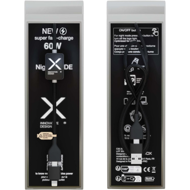 Logotrade dovana nuotrauka: SCX.design C32 60W jungiklio įkrovimo laidas su šviečiančiu logotipu