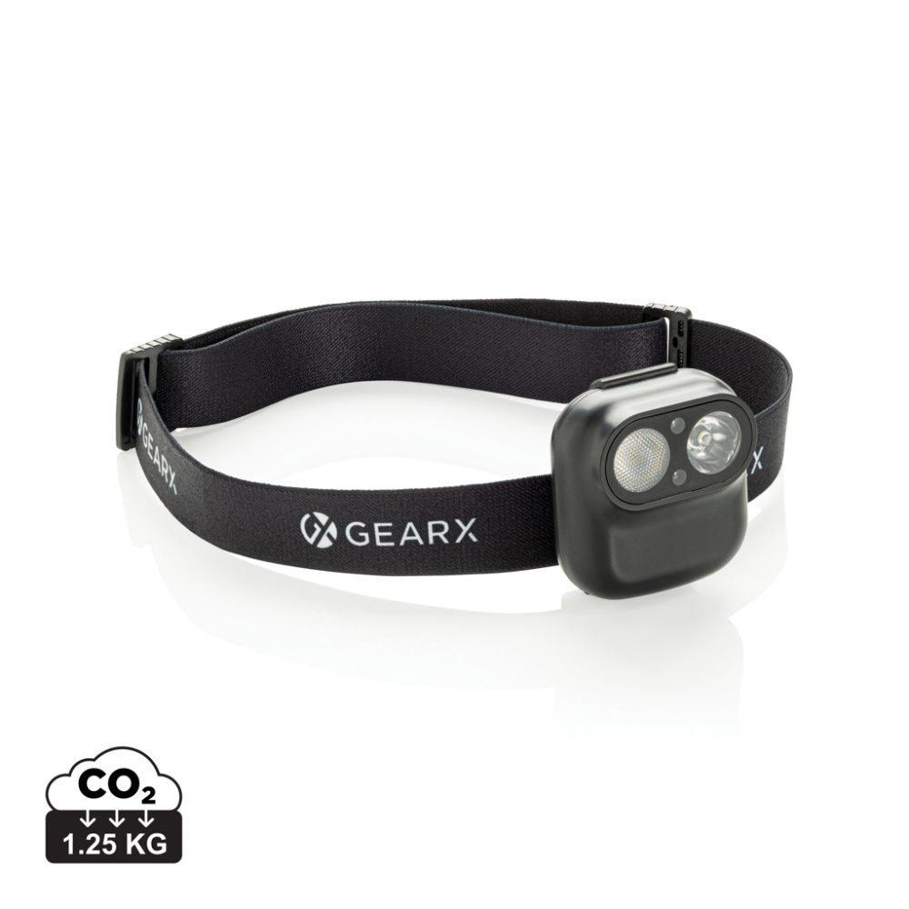 Logotrade verslo dovanos nuotrauka: „Gear X RCS“ plastikinis galvos žibintuvėlis su judesio jutikliu
