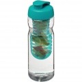 H2O Active® Base 650 ml sporta pudele un smidzinātājs ar pārslēdzamu vāku, Caurspīdīgs / Aqua zils