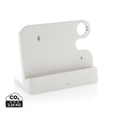Logotrade biznesa dāvanas foto: Joltz RCS pārstrādāta plastmasas dubultā 15 W lādētājs ar iWatch slotu