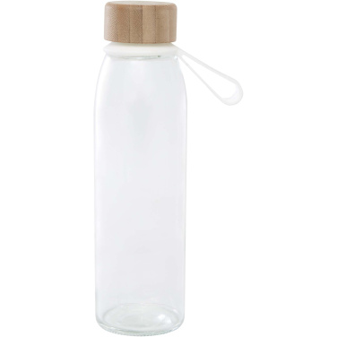 Logotrade logo dāvanas foto: Porto 500 ml stikla ūdens pudele ar silikona rokturi un bambusa vāku