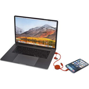 Logotrade logo dāvanas foto: Citala 5-in-1 pārstrādāta plastmasas 30 cm datu sinhronizācija un 27W ātrās uzlādes kabelis