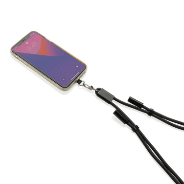 Logotrade korporatīvās dāvanas foto: LoopAmp RCS RPET regulējams telefona vads ar 60 W kabeli