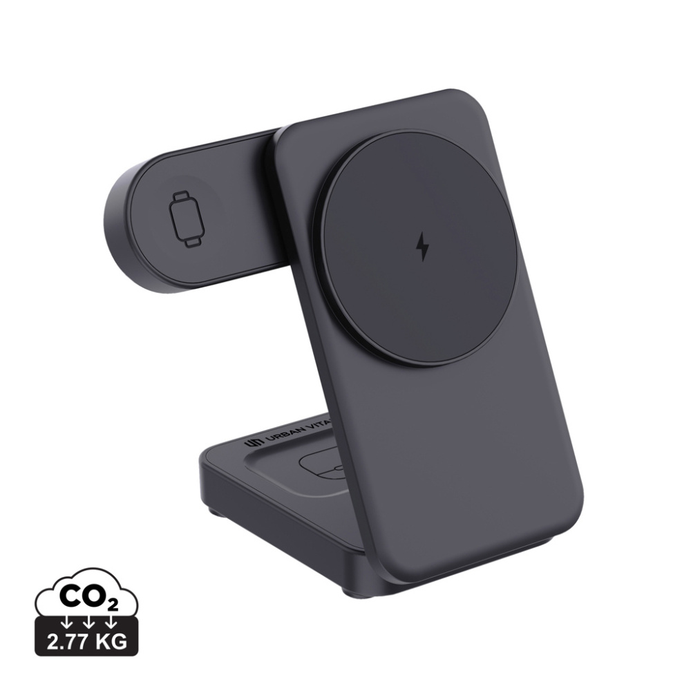 Logotrade ziemassvētku dāvanas foto: Urban Vitamin Arcadia RCS plastmasas 15W 3in1 magnētiskais lādētājs