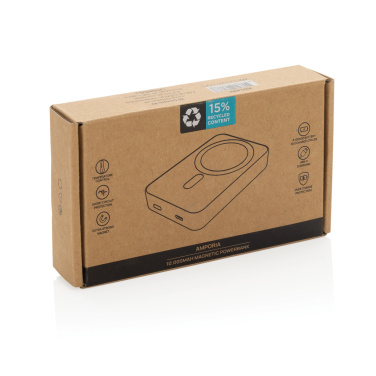 Logotrade biznesa dāvanas foto: Amporia RCS pārstrādātas plastmasas 10.000mAh magnētiskā pārnēsājamā baterija