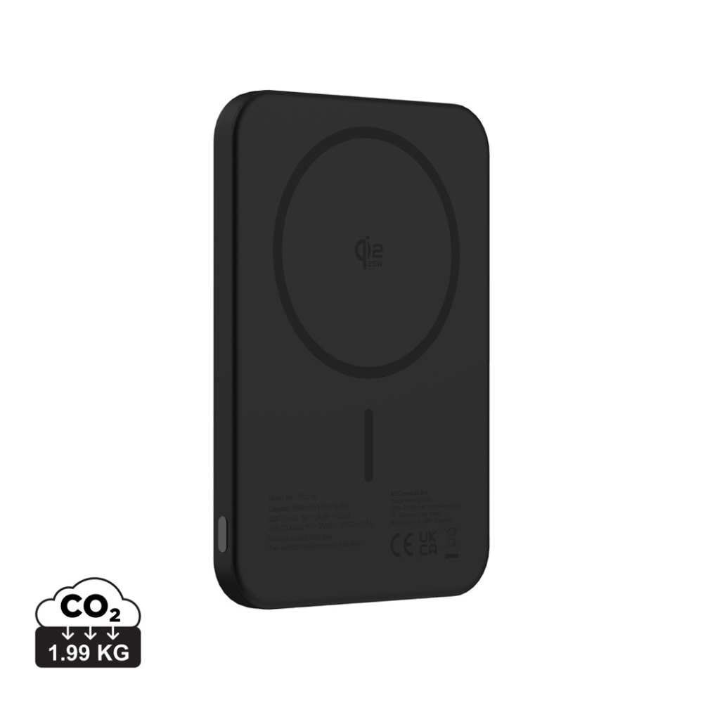 Logotrade korporatīvās dāvanas foto: Urban Vitamin Pomona 5000mAh Qi2.2 25W magnētiskā pārnēsājamā baterija
