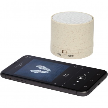 Логотрейд pекламные cувениры картинка: Bluetooth®-динамик из пшеничной соломы Kikai