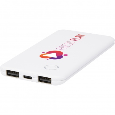 Лого трейд бизнес-подарки фото: Тонкое двойное портативное зарядное устройство Slender емкостью 4000 мА·ч