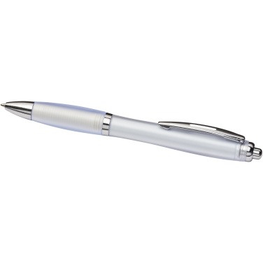 Логотрейд pекламные cувениры картинка: Curvy ballpoint pen with frosted barrel and grip