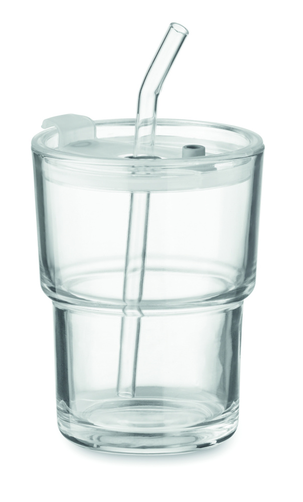 Лого трейд pекламные продукты фото: Glass tumbler with straw 400ml