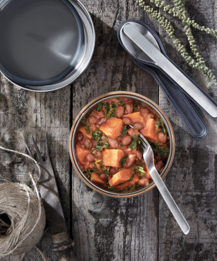 Лого трейд бизнес-подарки фото: Стеклянная миска для обеда Black+Blum 750 мл