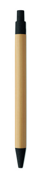 Лого трейд pекламные подарки фото: Push button ball pen in bamboo