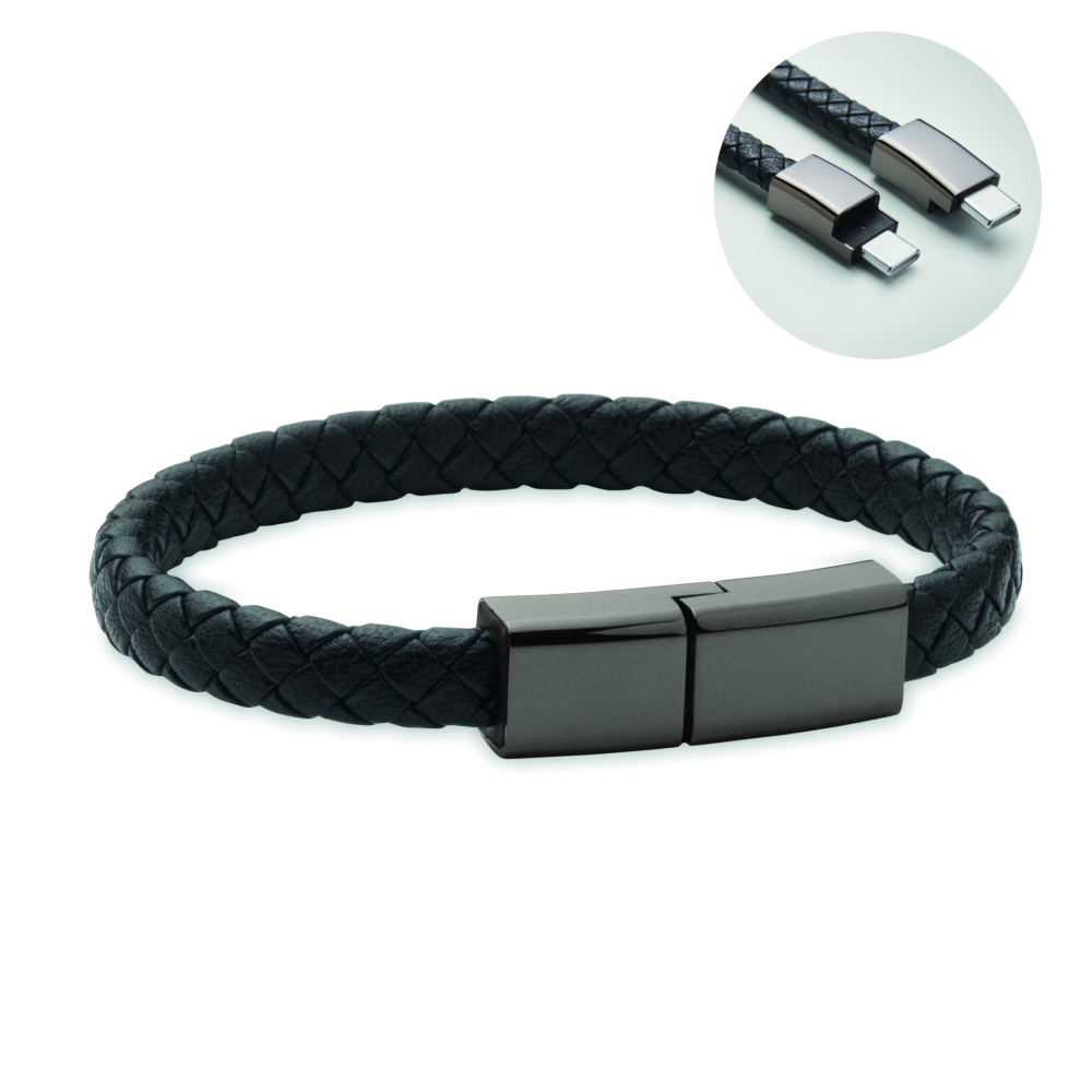 Лого трейд бизнес-подарки фото: Braided bracelet cable type-C