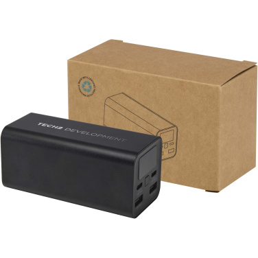 Лого трейд бизнес-подарки фото: Acamar портативное зарядное устройство для ноутбука из переработанного алюминия емкостью 20,000 мАч мощностью 70 Вт