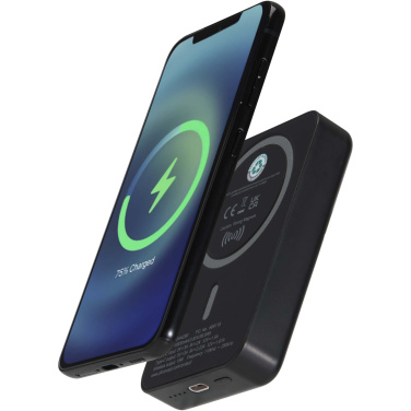 Лого трейд pекламные продукты фото: Acrab магнитное беспроводное портативное зарядное устройство емкостью 10 000 мАч, мощностью 15 Вт, с питанием 20 Вт — изготовлено из переработанного пластика