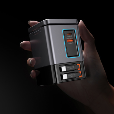 Логотрейд pекламные cувениры картинка: Зарядное устройство Urban Vitamin Sacramento 105 Вт GAN + втягивающиеся кабели