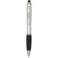 Nash шариковая ручка-стилус из пластмассы (черные чер, Серебро