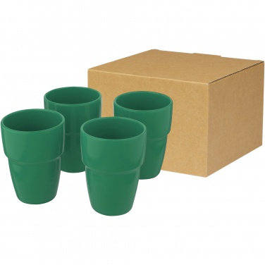 Logotrade presentreklam bild: Staki 4-delars 280 ml staplingsbar mugg i presentförpackning