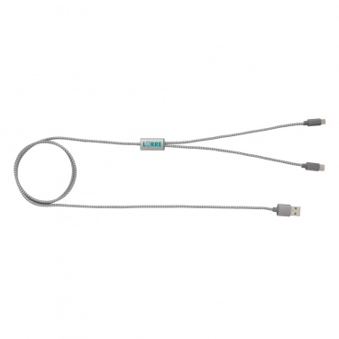 Logotrade reklamprodukter bild: 3-i-1 flätad kabel