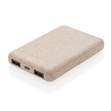 Logotrade profilprodukter bild: Vetestrå 5.000 mAh powerbank i fickformat