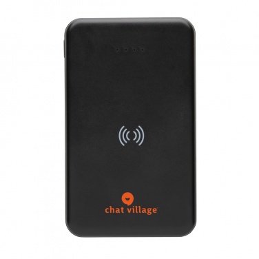 Logotrade presentreklam bild: 5.000 mAh trådlös powerbank i RCS återvunnen plast