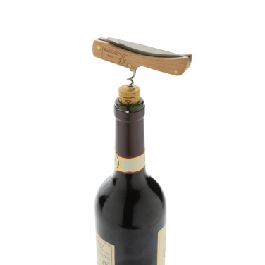 Logotrade reklamprodukter bild: Kniv med flasköppnare i trä