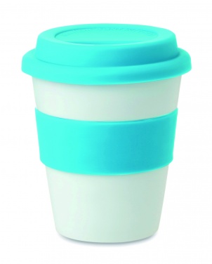Logotrade profilprodukter bild: Take away mugg PP silikon lock