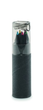 Logotrade reklamprodukter bild: 6 svarta färgpennor