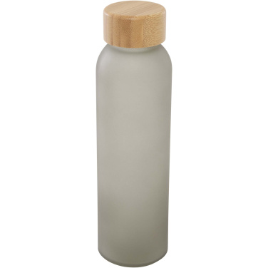 Logotrade presentreklam bild: Lume 500 ml matt glasflaska av silikatglas med bambulock
