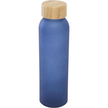 Logotrade kampanjprodukter bild: Lume 500 ml matt glasflaska av silikatglas med bambulock