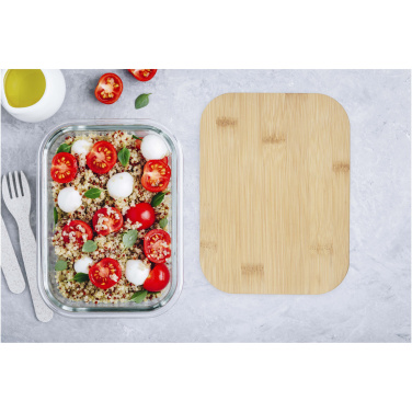 Logotrade profilreklam bild: Roby lunchlåda i glas med bambulock