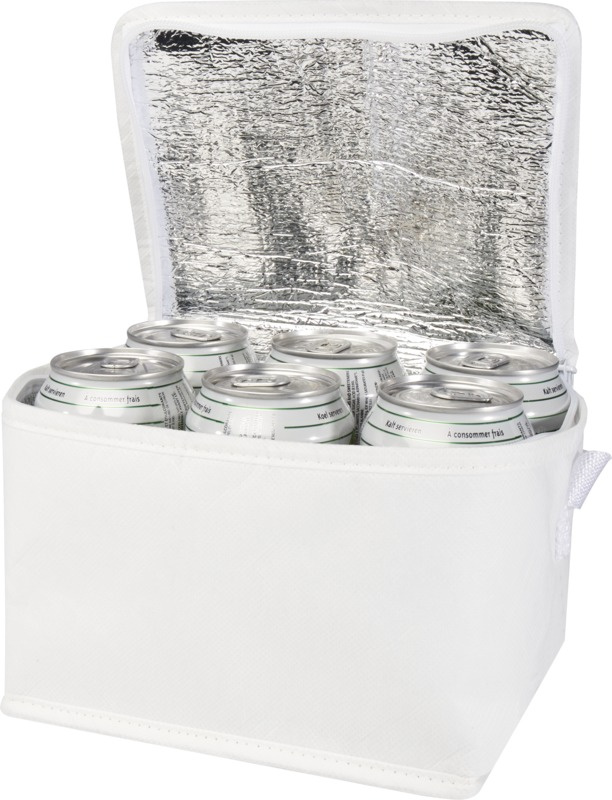 Logotrade kampanjprodukter bild: Spectrum icke-vävd återvunnen kylväska för 6 burkar 4 L