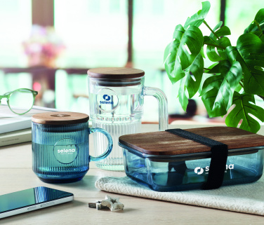 Logotrade presentreklam bild: Ribbad glasmugg 300ml