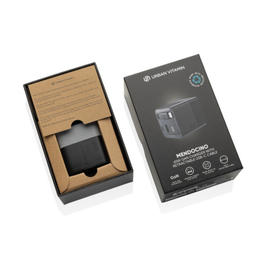 Logotrade profilreklam bild: Urban Vitamin Mendocino 65W GaN-laddare med utdragbar kabel