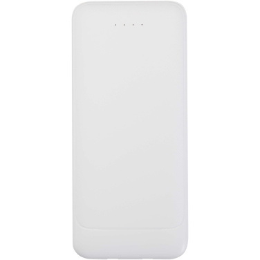 Logotrade kampanjprodukter bild: Adhil 10 000 mAh 10 W powerbank av återvunnen plast med två inbyggda kablar