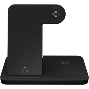 Logotrade profilreklam bild: SCX.design W28 3-i-1 trådlös laddningsbas med telefonställ